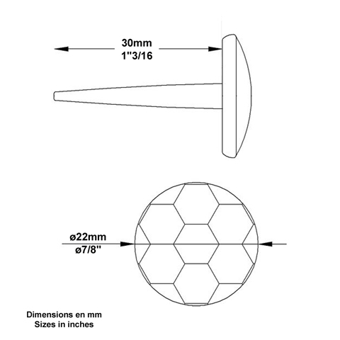 Clou 22mm longueur 30mm FN3592 Clous Clous acier FN3592