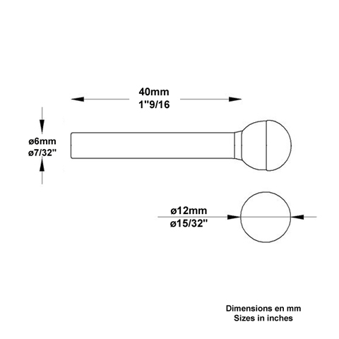 Rivet  tte sphriquer  6 mm longueur 40mm FN3603 Rivets Rivets FN3603