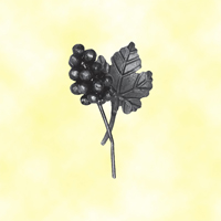 Ensemble 140x110mm grappe de raisin et feuille de vigne assembls pour dcoration