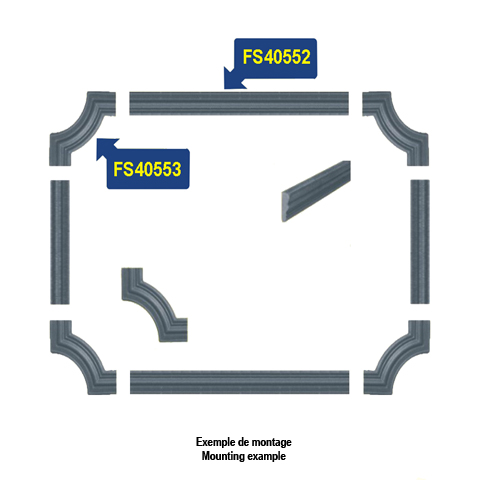 Profil moulur 35x12mm en fonte pour habillage des soubassements de portails