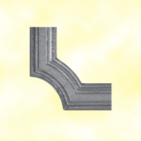 Moulure d'angle pour profil 45x10mm en aluminium pour habillage de soubassement de portail