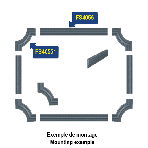 Profil moulur 45x16 pour soubassements de portails