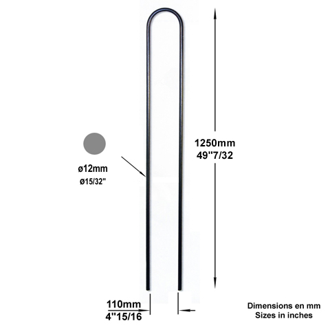 Balustre droit arrondi pour barrires de piscines
