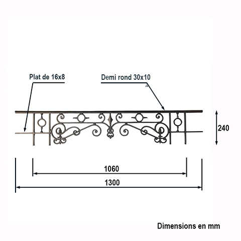 Appui de fentre longueur 1300mm x 240mm FL34491 Appuis de fentres Appuis de fentres EN STOCK FL34491