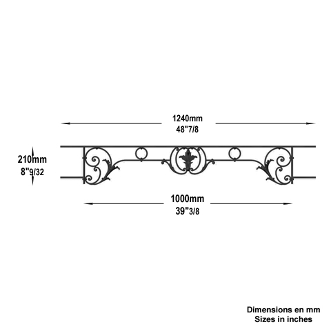 Appui de fentre CHAMBORD longueur 1240mm FL3452 Appuis de fentres Appuis de fentres CHAMBORD FL3452