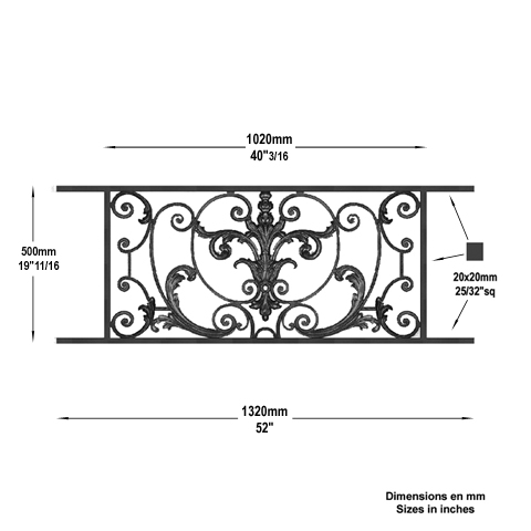 Appui de fentre Amboise longueur 1320mm hauteur 500mm FL3462 Appuis de fentres Appuis de fentres AMBOISE FL3462