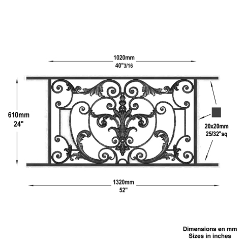 Appui de fentre Amboise longueur 1320mm hauteur 610mm FL3463 Appuis de fentres Appuis de fentres AMBOISE FL3463