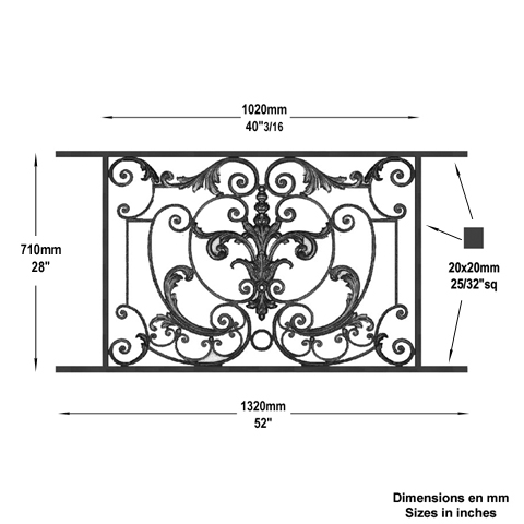Appui de fentre Amboise longueur 1320mm hauteur 710mm FL3464 Appuis de fentres Appuis de fentres AMBOISE FL3464