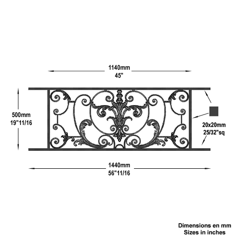 Appui de fentre Amboise longueur 1440mm hauteur 500mm FL3465 Appuis de fentres Appuis de fentres AMBOISE FL3465