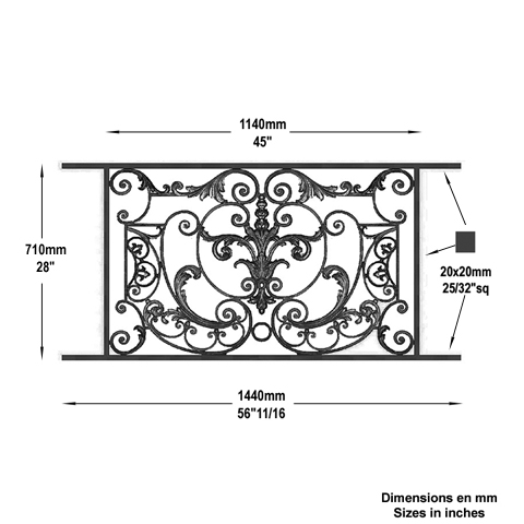 Appui de fentre Amboise longueur 1440mm hauteur 710mm FL3467 Appuis de fentres Appuis de fentres AMBOISE FL3467