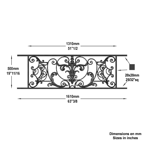 Appui de fentre Amboise longueur 1610mm hauteur 500mm FL3468 Appuis de fentres Appuis de fentres AMBOISE FL3468