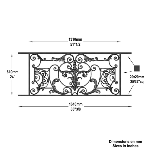 Appui de fentre Amboise longueur 1610mm hauteur 610mm FL3469 Appuis de fentres Appuis de fentres AMBOISE FL3469