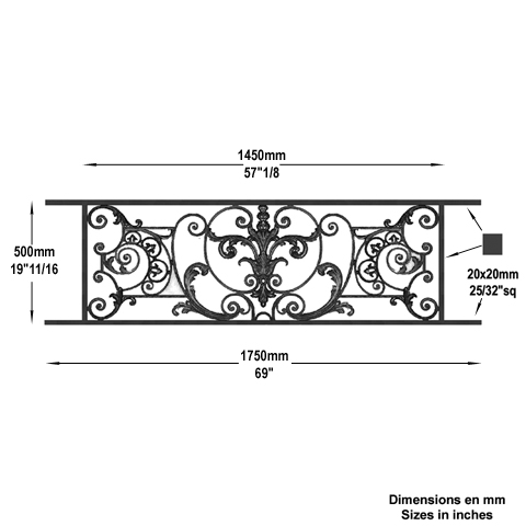 Appui de fentre Amboise longueur 1750mm hauteur 500mm FL3471 Appuis de fentres Appuis de fentres AMBOISE FL3471