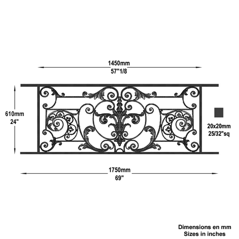 Appui de fentre Amboise longueur 1750mm hauteur 610mm FL3472 Appuis de fentres Appuis de fentres AMBOISE FL3472
