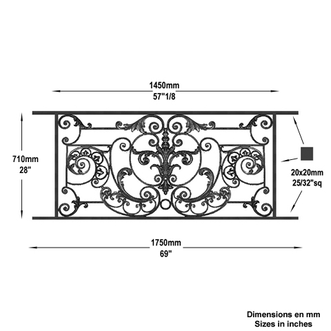 Appui de fentre Amboise longueur 1750mm hauteur 710mm FL3473 Appuis de fentres Appuis de fentres AMBOISE FL3473