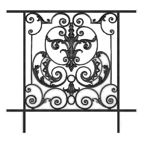 Garde-corps Amboise longueur 1150mm hauteur 1100mm FL3477 Balustrade en fonte Balustrade AMBOISE FL3477