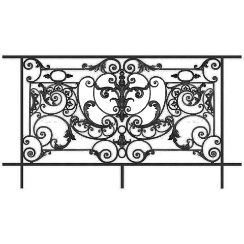 Garde-corps Amboise longueur 1950mm hauteur 1100mm FL3480 Balustrade en fonte Balustrade AMBOISE FL3480