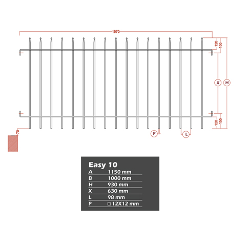 Grille cloture EASY 10 prte  poser FT42181 Clture EASY Grille hauteur 1m FT42181