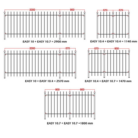 Grille cloture EASY 10.7 prte  poser FT42184 Clture EASY Grille hauteur 1m FT42184