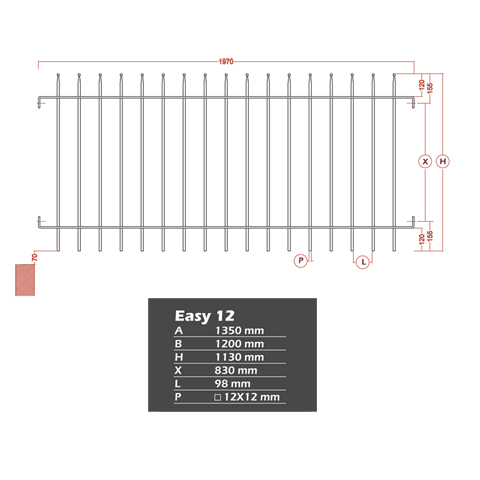 Grille cloture EASY 12 prte  poser FT42191 Clture EASY Grille hauteur 1,2m et 1,5m FT42191