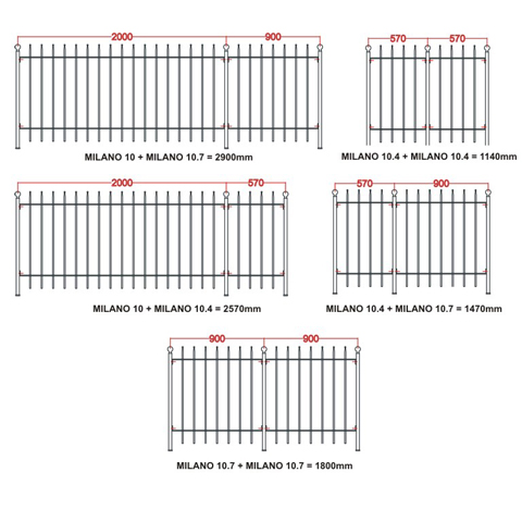 Grille de cloture MILANO 10.4 prte  poser FT42283 Clture MILANO Grille hauteur 1m FT42283