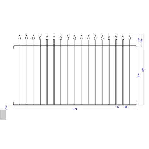 Grille de cloture FIRENZE 12 prte  poser FT42311 Clture FIRENZE hauteur 1m, 1,2m et1,5m FT42311