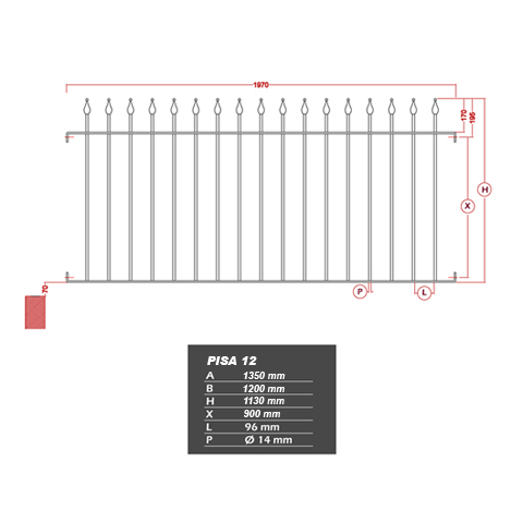 Grille de cloture PISA 10 prte  poser FT42331 Clture PISA Grille hauteur 1m et 1,5m FT42331