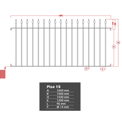 Grille de cloture PISA 15 prte  poser FT42341 Clture PISA Grille hauteur 1m et 1,5m FT42341
