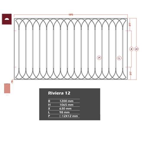 Grille de cloture RIVIERA 12 prte  poser FT4245 Clture RIVIERA 12 Grille hauteur 1m et 1,2m FT4245