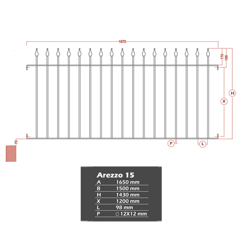 Grille de cloture AREZZO 15 prte  poser FT42621 Clture AREZZO Hauteur 1m, 1,2m et 1,5m FT42621