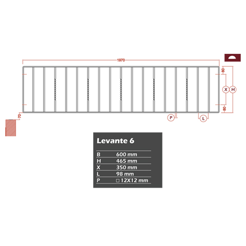 Grille de cloture LEVANTE 6 prte  poser FT42650 Clture LEVANTE Hauteur 0,6m FT42650