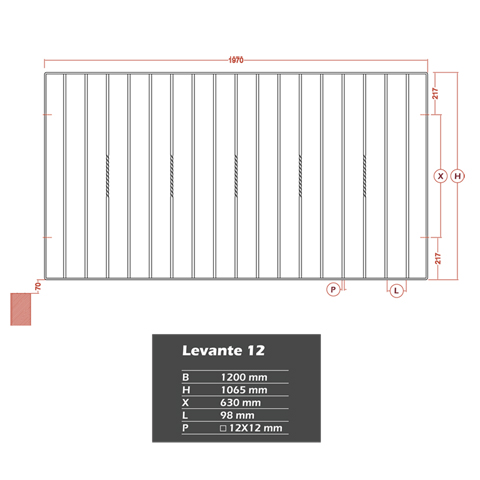 Grille de cloture LEVANTE 12 prte  poser FT42660 Clture LEVANTE Hauteur 1,2m FT42660