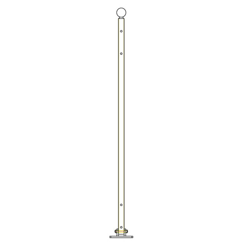 Poteau de cloture Gradius  fixer 1200mm FT4304 Poteau Gradius A fixer H1200mm FT4304
