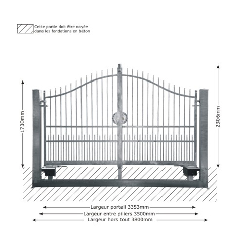 Portail ATENA 3,5m 14x14 structure motorisable FT43511 Portail ATENA ouverture motorisable FT43511