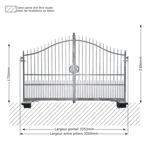 Portail ATENA 3,5m 14x14 ouverture motorisable FT43513 Portail ATENA ouverture motorisable FT43513