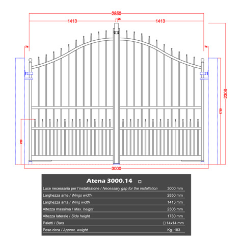 Portail ATENA 3m 14x14 structure motorisable FT43521 Portail ATENA ouverture motorisable FT43521