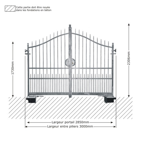Portail ATENA 3m 14x14 ouverture motorisable FT43523 Portail ATENA ouverture motorisable FT43523