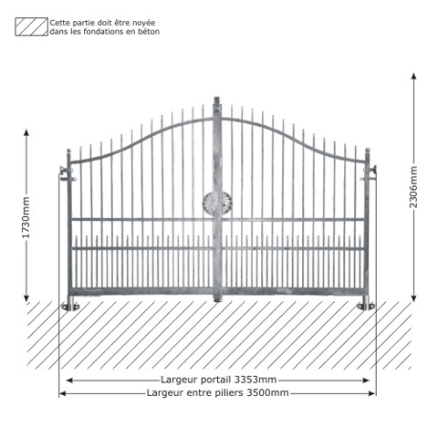 Portail ATENA 3,5m 12x12 ouverture manuelle FT43534 Portail ATENA ouverture manuelle FT43534