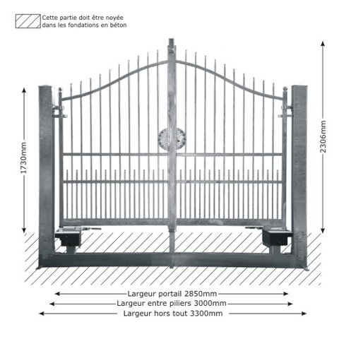 Portail ATENA 3m 12x12 structure motorisable FT43541 Portail ATENA ouverture motorisable FT43541