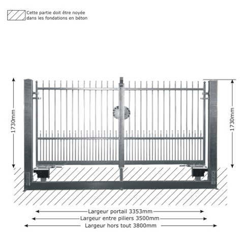 Portail IRIS 3,5m 12x12 structure motorisable FT43571 Portail IRIS et DEMETRA ouverture mcanisable FT43571