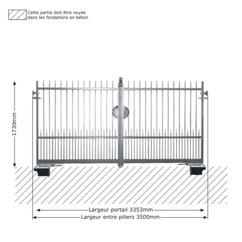 Portail IRIS 3,5m 12x12 ouverture motorisable FT43573 Portail IRIS et DEMETRA ouverture mcanisable FT43573