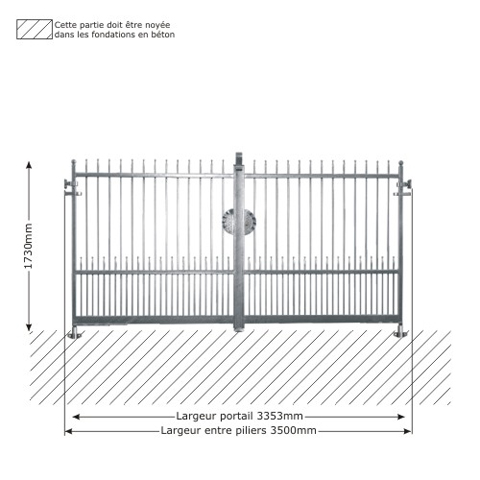 Portail IRIS 3,5m 12x12 ouverture manuelle FT43574 Portail IRIS et DEMETRA ouverture manuelle FT43574