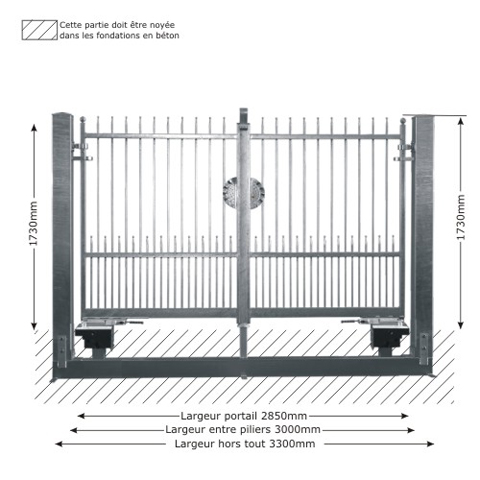 Portail IRIS 3m 12x12 structure motorisable FT43581 Portail IRIS et DEMETRA ouverture mcanisable FT43581