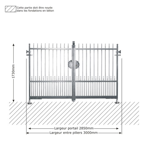 Portail DEMETRA 3m 14mm ouverture manuelle FT43604 Portail IRIS et DEMETRA ouverture manuelle FT43604
