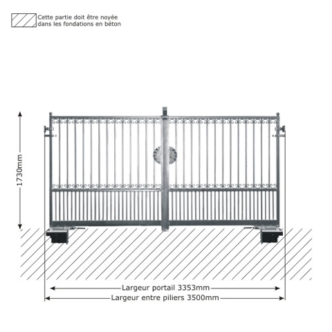 Portail GEA 3,5m 14x14 ouverture motorisable FT43633 Portail GEA ouverture mcanisable FT43633