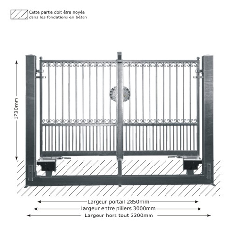 Portail GEA 3m 14x14mm structure motorisable FT43641 Portail GEA ouverture mcanisable FT43641