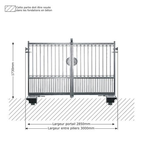 Portail GEA 3m 14x14mm ouverture motorisable FT43643 Portail GEA ouverture mcanisable FT43643