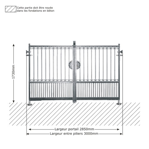 Portail GEA 3m 14x14mm ouverture manuelle FT43644 Portail GEA ouverture manuelle FT43644