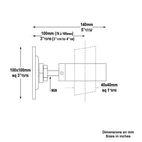 Option gond de portail  visser tube 40x40mm FT4402 Accessoires portails Gonds et pivots FT4402