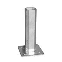 Pied-platine tube 35x35mm embase 80x80mm pour tube 40x40mm aluminium